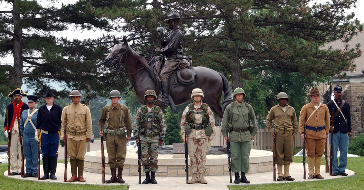 Different US army uniforms