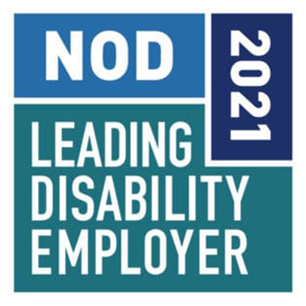 NOD Leading disability employer 2021 badge