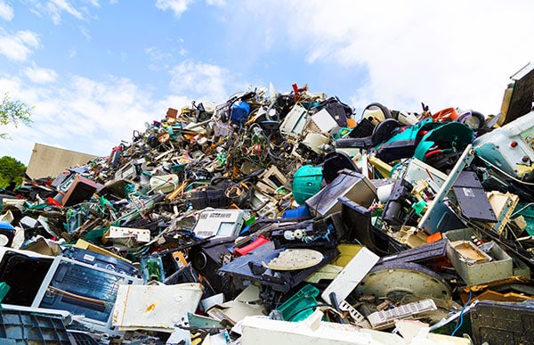 wasted materials in landfill