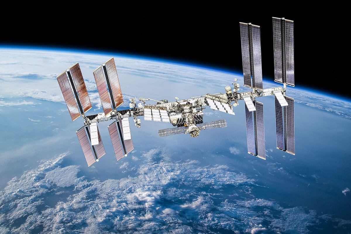 International Space Station with Earth in background