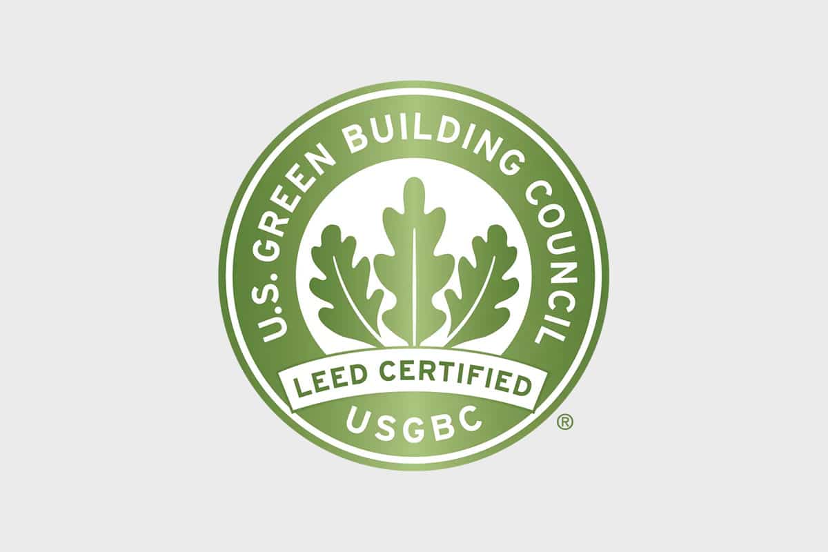 The green LEED certification seal