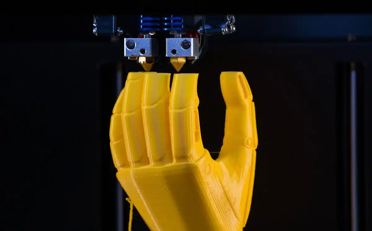 A 3D printer making an artificial hand